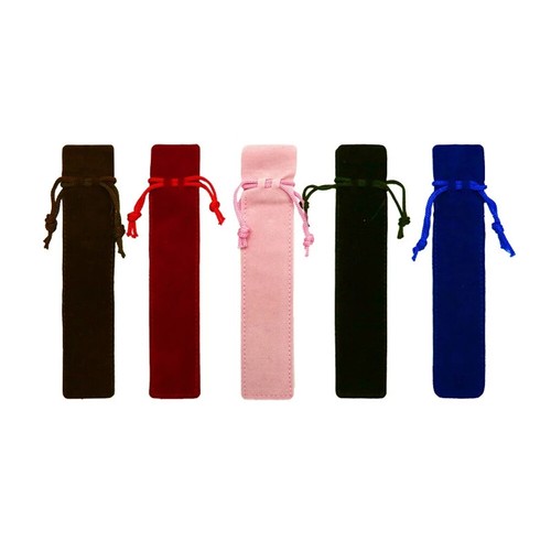 5pcs Velvet Single Pencil Bag Pen Pouch Holder Case With Rope For Rollerball - Picture 9 of 14
