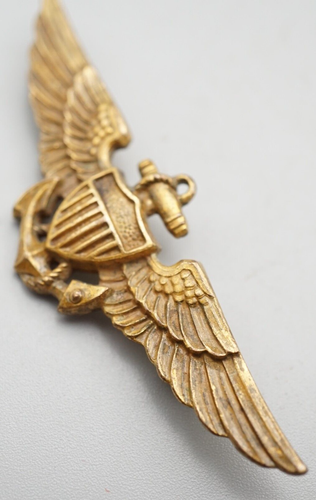 WWII 1943 Navy - USMC Aviator Pilot 2 3/4 Inch Wings Badge by Imperial H&H - Picture 3 of 5