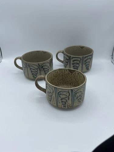 Lot of 4 Vtg MCM Otagiri Stoneware Pottery  Soup Mugs