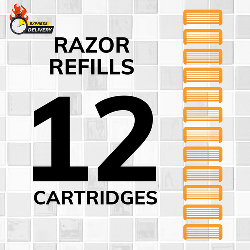 Flex 5 Refillable Refill Razor Cartridges for Men, Long-Blade Razors for a Smoot - Picture 2 of 12