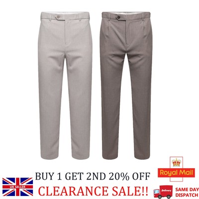 Men's Ex M\u0026S Formal Trousers Stone 