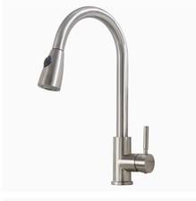 16" Copper Spring Swivel Pull-Out Kitchen Sink Faucet w/Mixer Tap