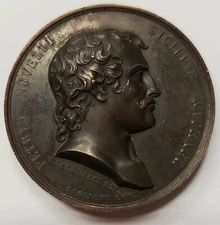 Naples Two Sicilies Bourbon 1830 Medal Illustrious Men Pietro Novelli Q.FDC