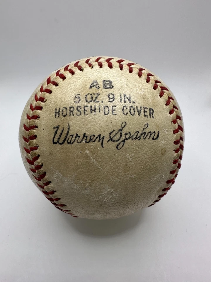 Vintage Horsehide Cover Baseball Mantle, Boyer, Robinson, Spahn, Musial Signed - Image 4 of 4