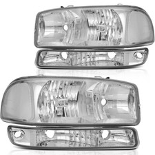2pcs Headlight Assembly For 2001-2006 Gmc Sierra 2500hd 3500 Left Right Lamps