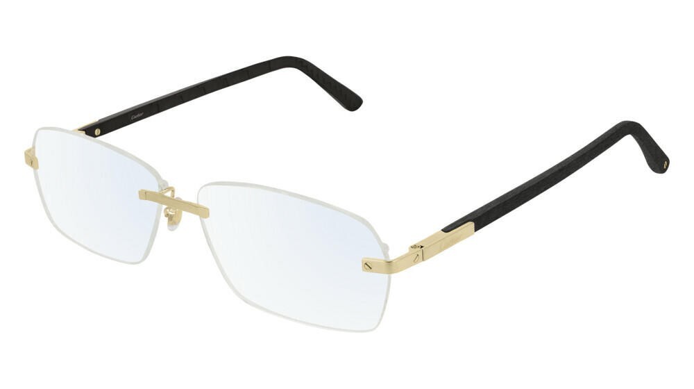 CARTIER Wood Gold Black 59-14-140MM Unisex Eyewear CT0099O-001