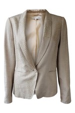 Gerard Darel Cream Textured Jacket (uk 12 | Fr 40)