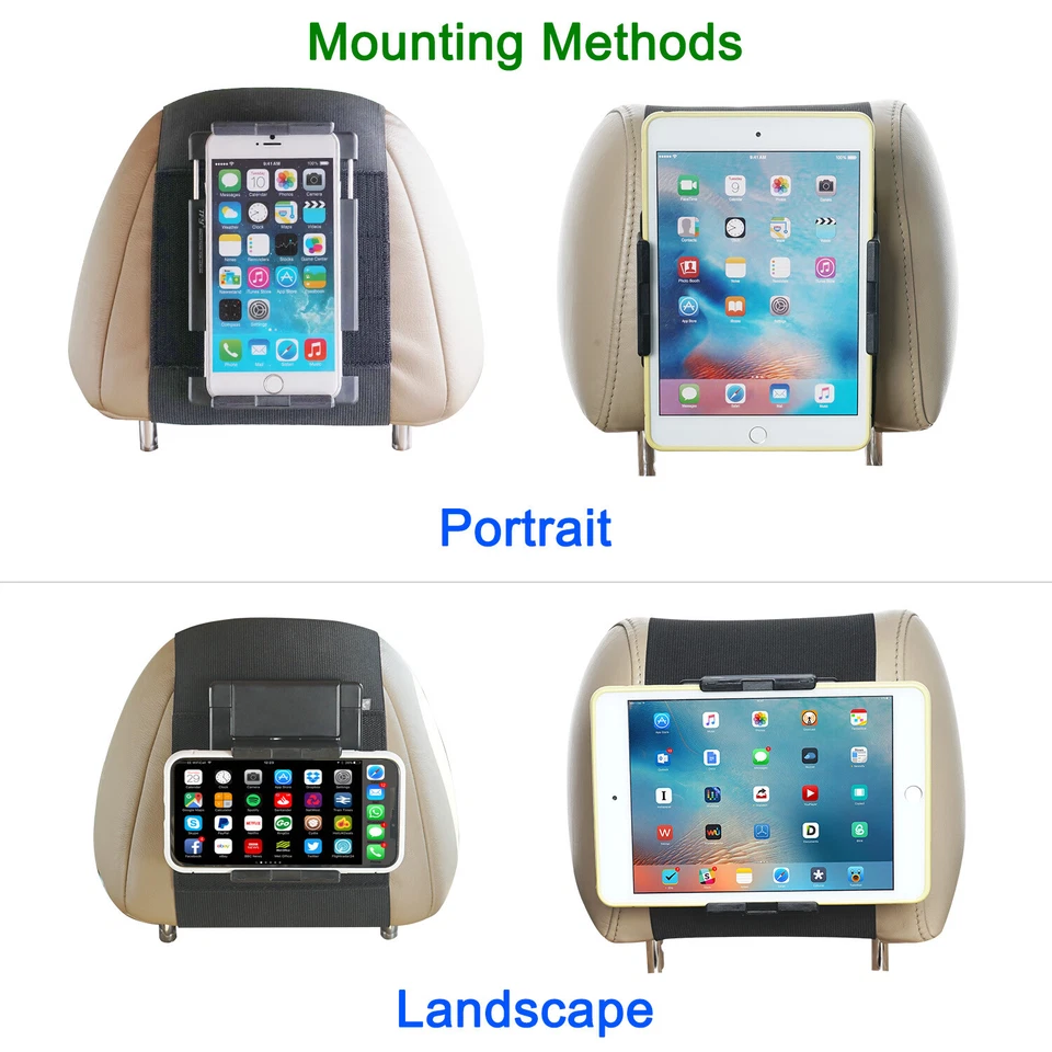 TFY Universal Car Headrest Mount Holder for Phones and Tablets 5 - 10.5 Inch - Image 3 of 4