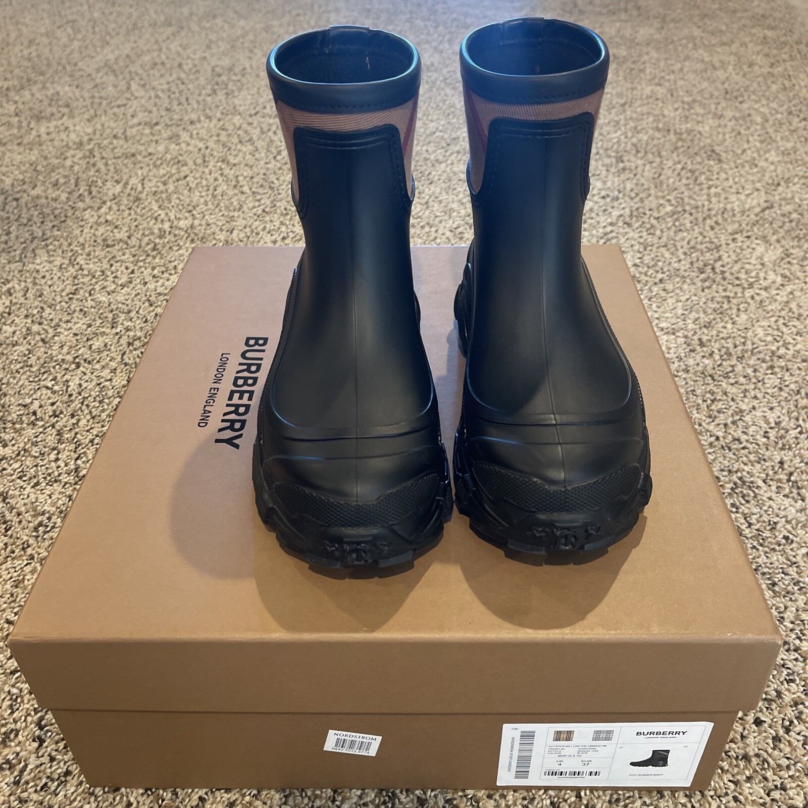 Burberry waterproof rain boots size 37 women's stylish footwear-image