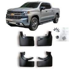 Full Set 4 Pieces For 19-25 Silverado Mud Flap Rock Fender Splash Guard OE Style