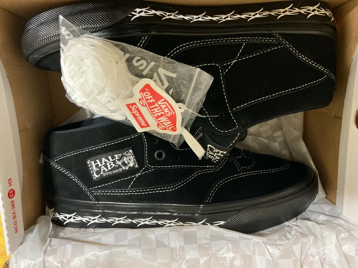 Supreme Vans Half Skate Cab Tribal Barbed Wire Black 8.5 w Logo