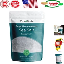 Culinary Grade 2 lb Coarse Mediterranean Sea Salt - Balanced Flavor Profile