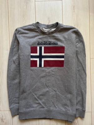 Sweatshirt Napapijri for men L blouse / gray big logo clothes
