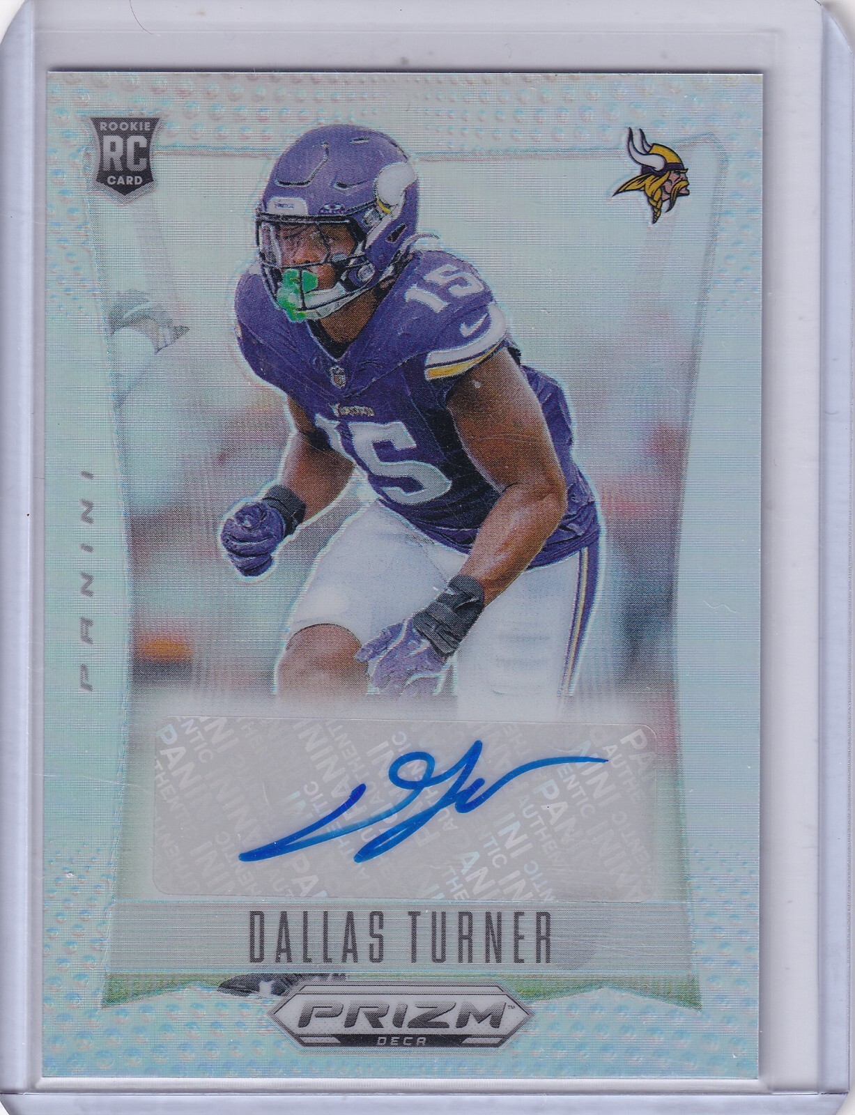 Dallas Turner 2024 Panini Prizm Deca Silver Prizm Rc Auto