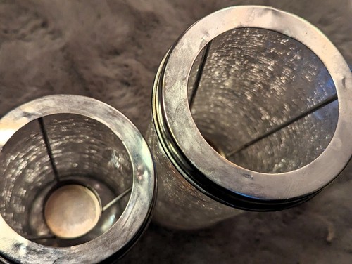 Pair of Vintage Crackle Glass Candle Holders - Picture 4 of 5