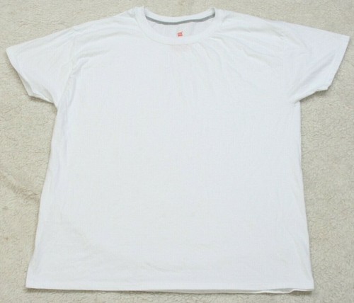 Hanes White Slim Fit Solid Crewneck Tee 