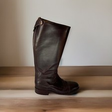 Botas de montar altas de cuero auténtico vintage FEBO hechas en Argentina marrón talla 7