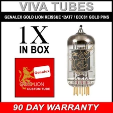 Brand New Genalex Reissue 12AT7 ECC81 GOLD PINS Gain Tested Vacuum Tube