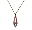 New 925 sterling silver .25ct diamond pink sapphire pendant necklace 2.6g 18" — photo 2