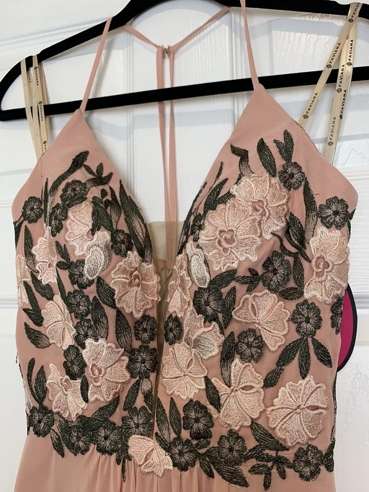 Vestido Faviana 1000 Vestido Floral Bordado Gasa en Rosa Talla 6 Foto 3 de 4
