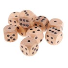 10 Wooden D6 Six Sided Dice Role Playing for DND RPG Casino Supplies Natural