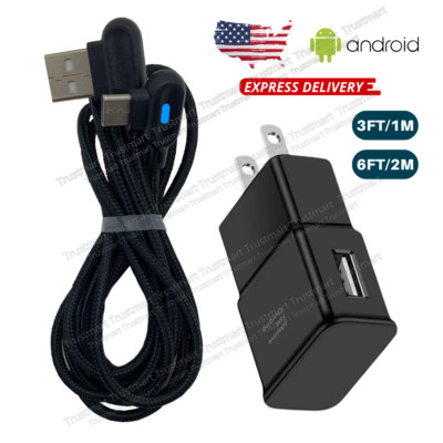 90 Degree USB to Type-C Cable Fast Charger Adapter Charging Data Sync Cord 3/6Ft