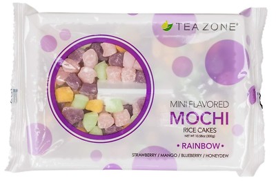 Tea Zone Mini Flavored Mochi Rice Cakes - Rainbow Variety, 10.58 Oz (2 Packs)