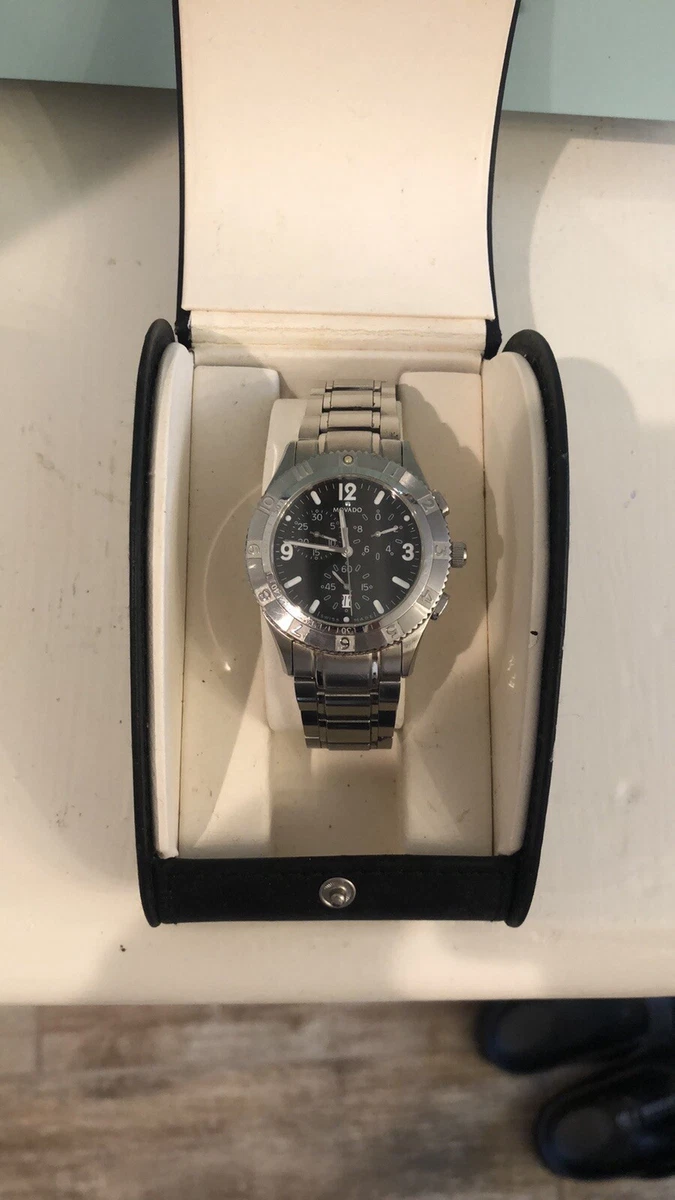 Movado Gentry Chronograph 84.F9.1890 Stainless Steel Quartz Watch 38mm
