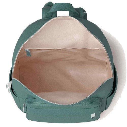 Damen City Büro Tages Freizeit Rucksack Tasche Echt Veganes Leder 30608 Grün - Bild 4 von 7