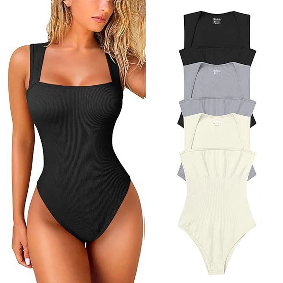 Ärmelloses Damen-Tanktop Mit U-Ausschnitt Shapewear Bauchweg-Body Schmaler  | - Bild 4 von 4