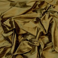 Iridescent Antique Bronze Dupioni 100 Silk Fabric 54" Wide, By The Yard S-256