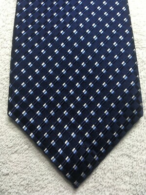 CLUB ROON MENS TIE NAVY BLUE WITH BLUE AND WHITE 3.5 X 61 NWOT