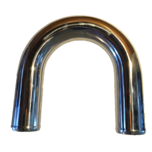 INTERCOOLER PIPE MANDREL BEND ALUMINIUM 2 1/4" 180 DEGREE - POLISHED AND SWAGE - Picture 1 of 2