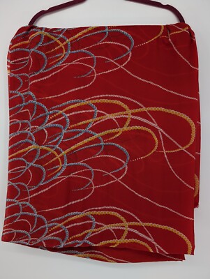 Toray Silky Chiffon Nylex Made in Japan Red Chain/Pearl Print 5.5yds L x 44''W