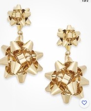 Holiday Lane Gold-Tone Bow Drop Earrings