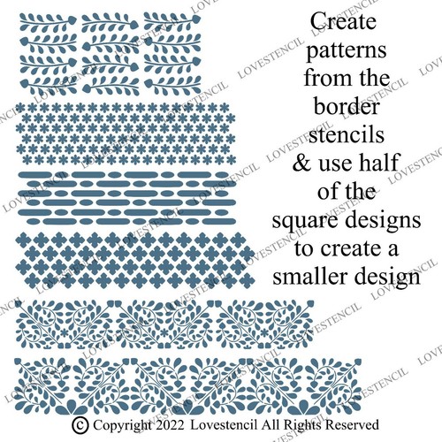 Indian Bone Inlay Stencils/Furniture stencils Lovestencil Multiple sets - 第 31/40 張圖片