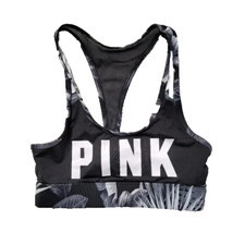 pink victorias secret ultimate sports bra floral spellout womens size XS