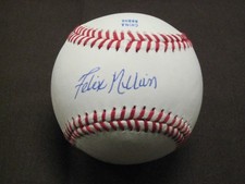 NEW YORK.METS GREAT FELIX MILLAN AUTOGRAPHED SIGNED BASEBALL W/COA 