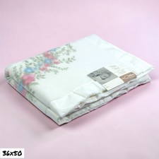 NEW W TAG Vintage Chatham Baby Girl Blanket Floral Roses Pink White 36x50
