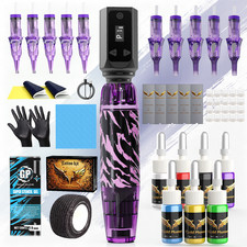 Tattoo Kit, 1100mAh Battery, 10 Needles,7  Color Ink, Gift for Beginner Artists