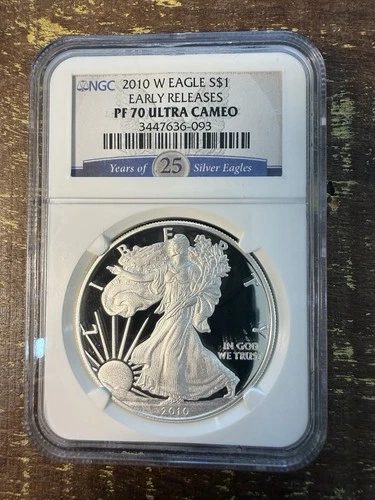 2010-W Proof American Silver Eagle NGC PF70 Ultra Cameo - Early Releases 25y