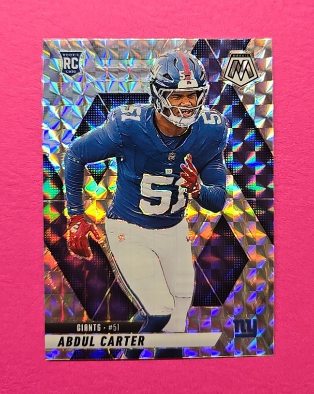Abdul Carter - Giants - 2025 Mosaic - Silver Mosaic Prizm Parallel - #317 - RC
