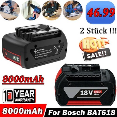 2X Original Akku für Bosch 18V 8AH Professional GBA GSR GSB BAT618 BAT609 BAT620