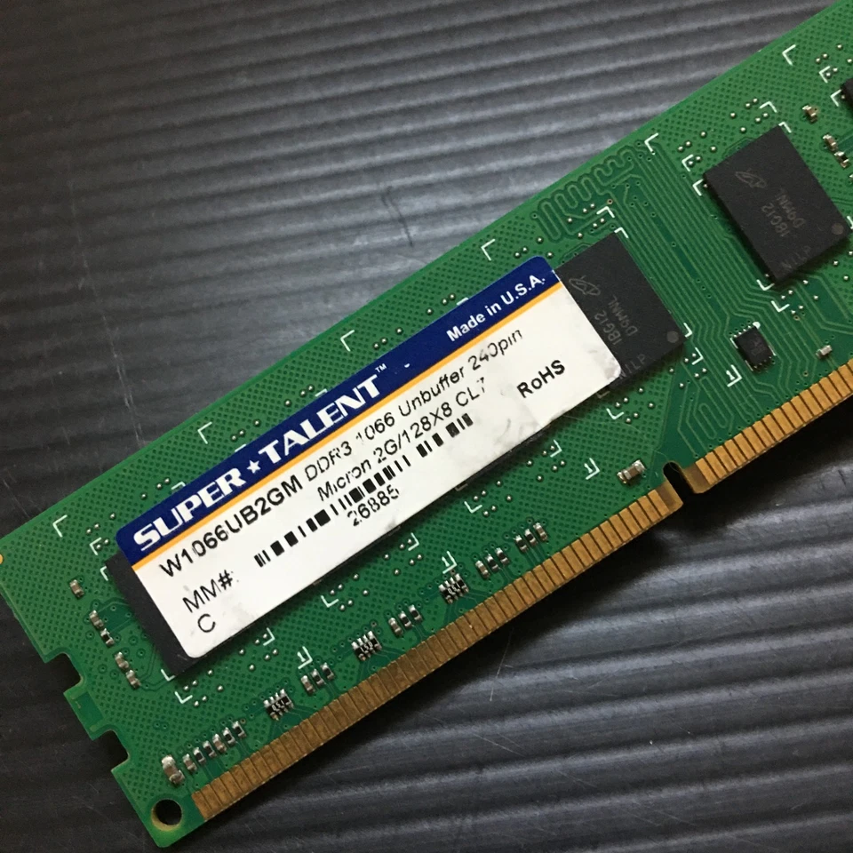 Super Talent 2GB DDR3 1066MHz Unbuffered W1066UB2GM Desktop RAM Memory USA Made - Image 2 of 4