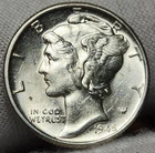 1945 P Mercury Dime- 90% Silver - Great For Albums - M-45D