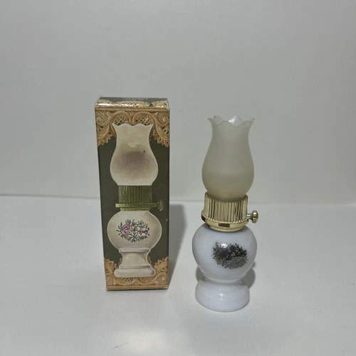 Vintage Avon Mini Oil Lamp Collectible Decanter Bottle Moonwind Perfume Floral
