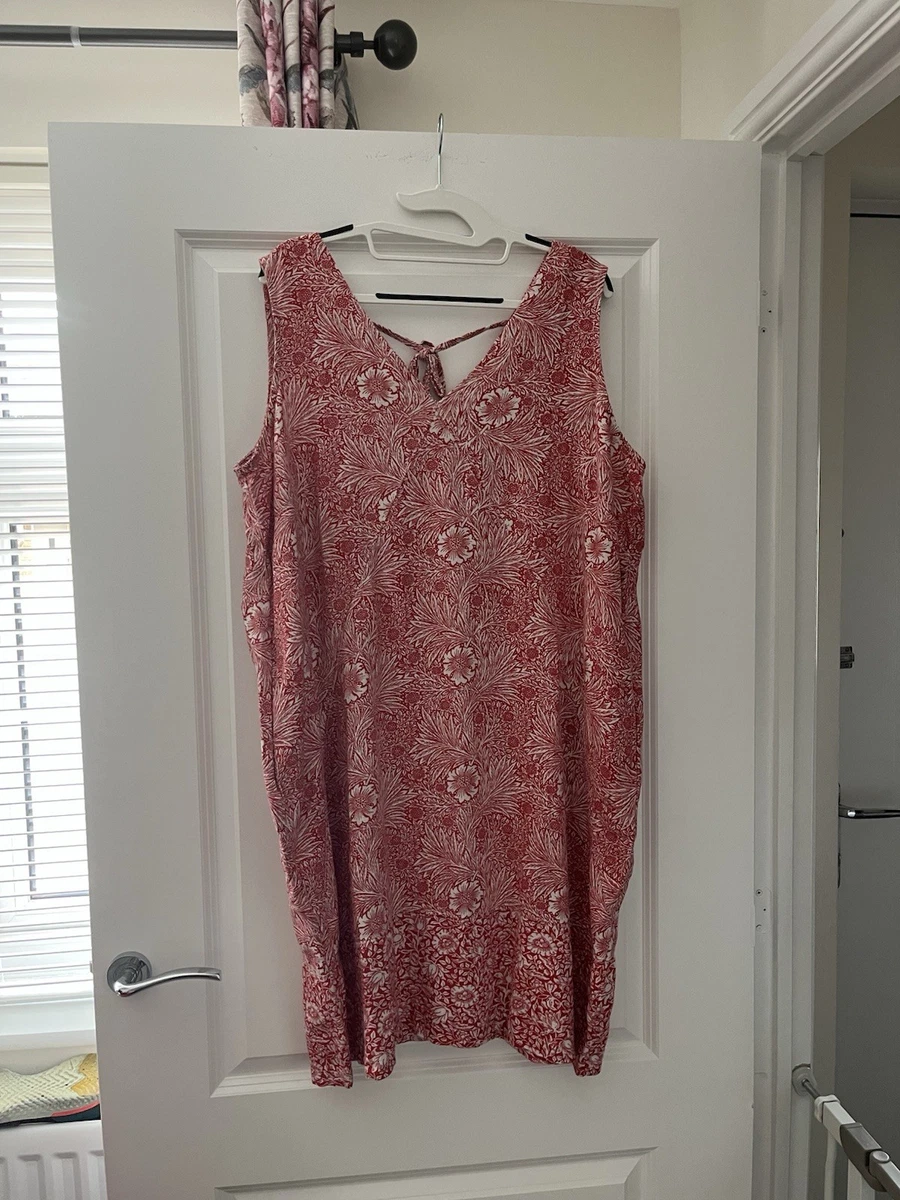 chinese dress ladies Navy Blue/ Pink Colourblock Linen Blend Summer Shift Dress