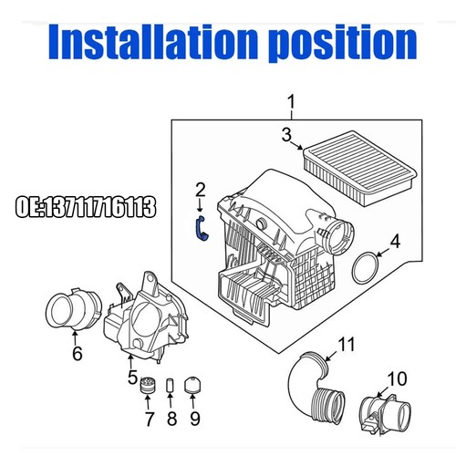 13711716113 Engine Air Filter Cleaner Housing Box Spring Clip Clamp for BMW - Foto 7 di 9