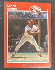 1989 Kahn’s Lenny Harris Baseball Rookie Card (RC) #7 Reds IF VG O/C. rookie card picture