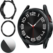 3 in 1 Case for Samsung Galaxy Watch 6 Classic 47mm Privacy Tempered Glass Scree